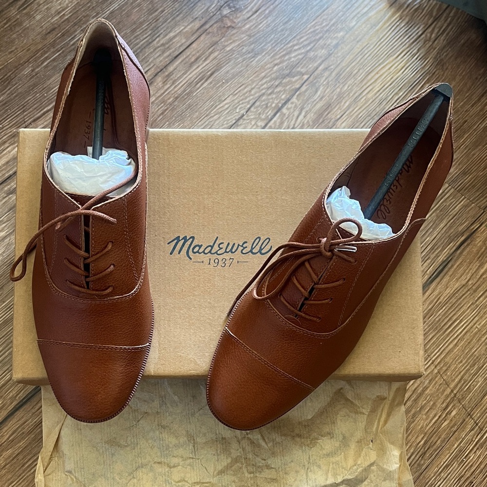 Madewell ”Clare” Leather Lace-Up Oxfords NIB